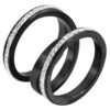 PRSTEŇ damsky čierny oceľ crystal 5060009SG496 black