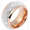PRSTEŇ oceľ OVAL full crystal SG132 zlatý