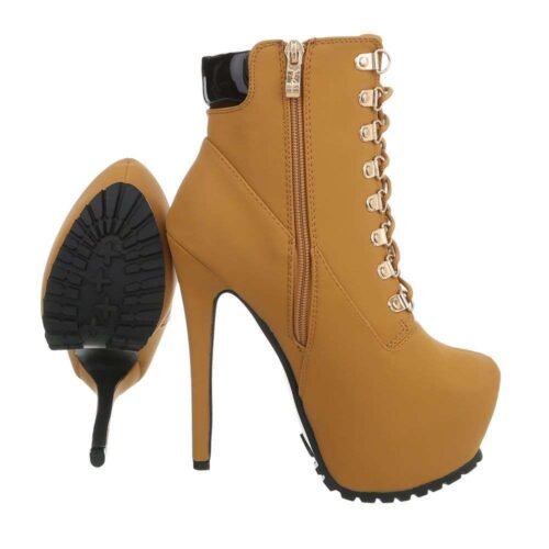 Dámske čižmy topánky členkové extra vysoké 1192SW camel - Image 3