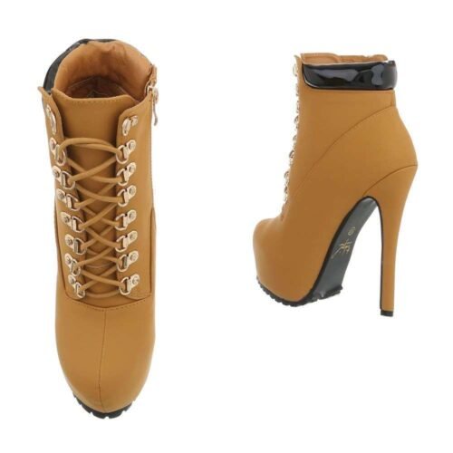Dámske čižmy topánky členkové extra vysoké 1192SW camel - Image 2
