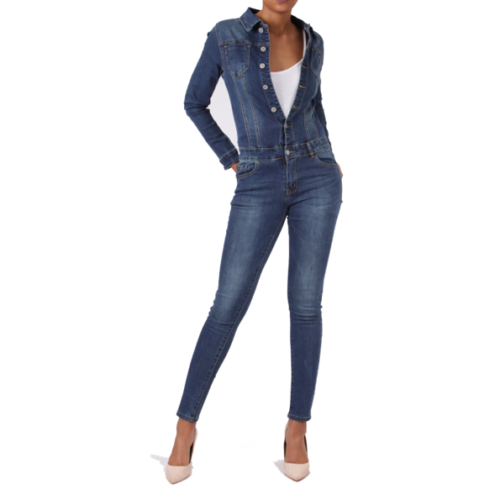Dámsky overal rifľový skinny rifle kombinéza jeans 335SW blue