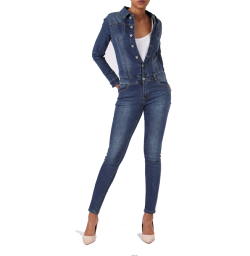 Dámsky overal rifľový skinny rifle kombinéza jeans 335SW blue
