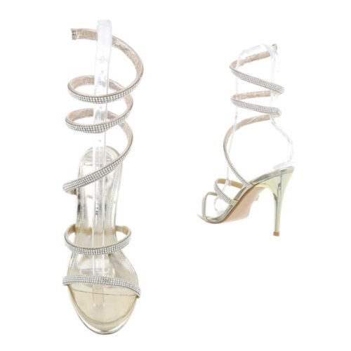 Dámske spoločenské sandále Shiny crystal FK991 zlaté - Image 3