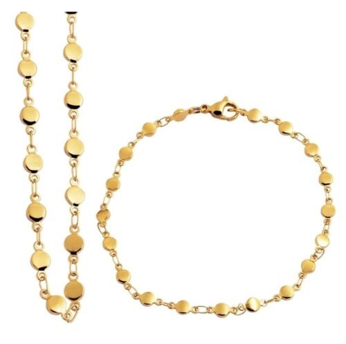 Set retiazka náramok CIRCLE oceľ 512-50SG400 2 farby