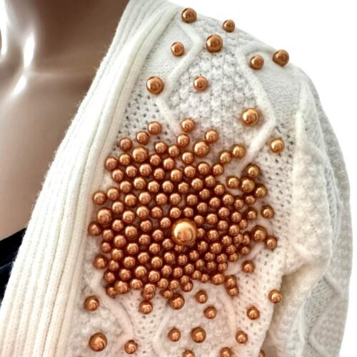 Dámsky sveter cardigan Pearls casual 159SW white