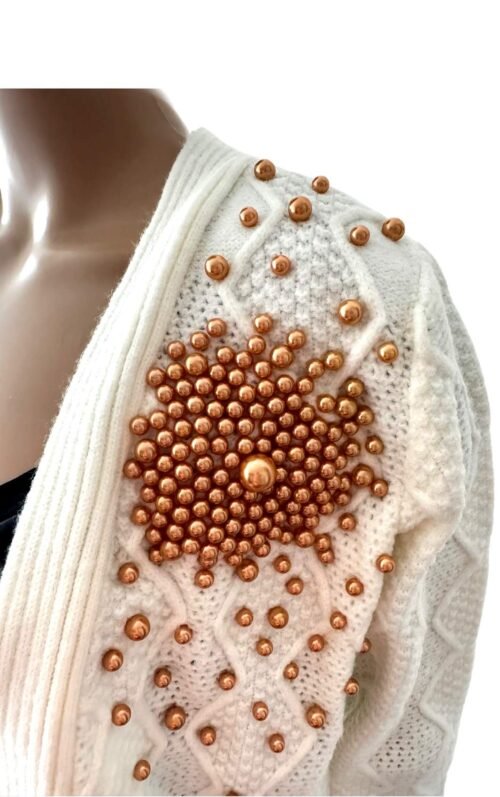 Dámsky sveter cardigan Pearls casual 159SW white