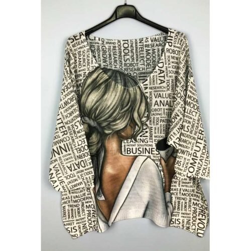 ITALY tunika bluzka casual print Vneck 21012lucky girls