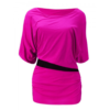 Dámska blúzka casual tunika bicolor fashion L-13 pink zlta