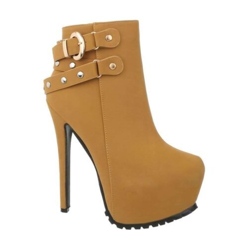 Dámske čižmy topánky členkové extra vysoké 0010SW camel