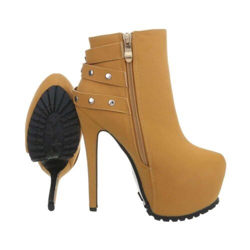 Dámske čižmy topánky členkové extra vysoké 0010SW camel - Image 3