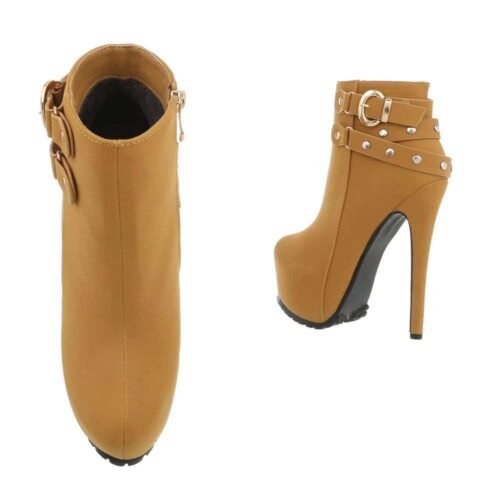 Dámske čižmy topánky členkové extra vysoké 0010SW camel - Image 2