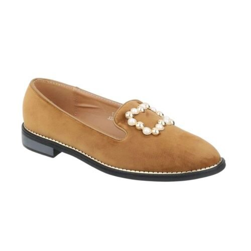 Dámske poltopánky baleríny elegant zamat Y-7SW800 camel