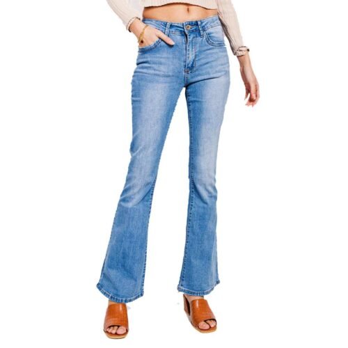 Dámske jeansy rifle zvonové slim bootcut 809PFvivi denim blue