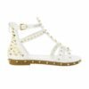 Dámske sandále gladiátorky nizke studs white
