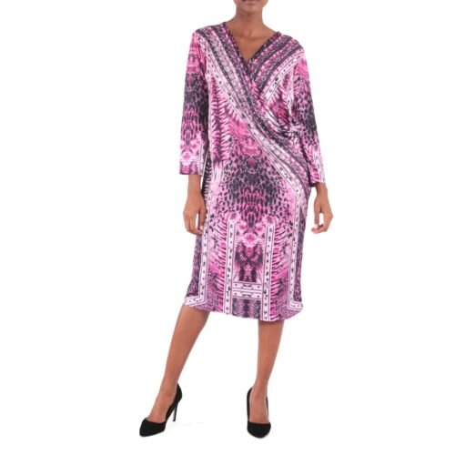 Dámske vzorované šaty midi oversize pohodlné 113pomelo