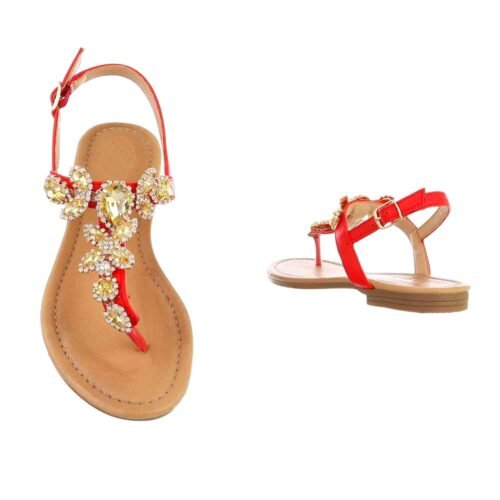 Dámske sandále boheme crystals elegant medzi prst red - Image 2