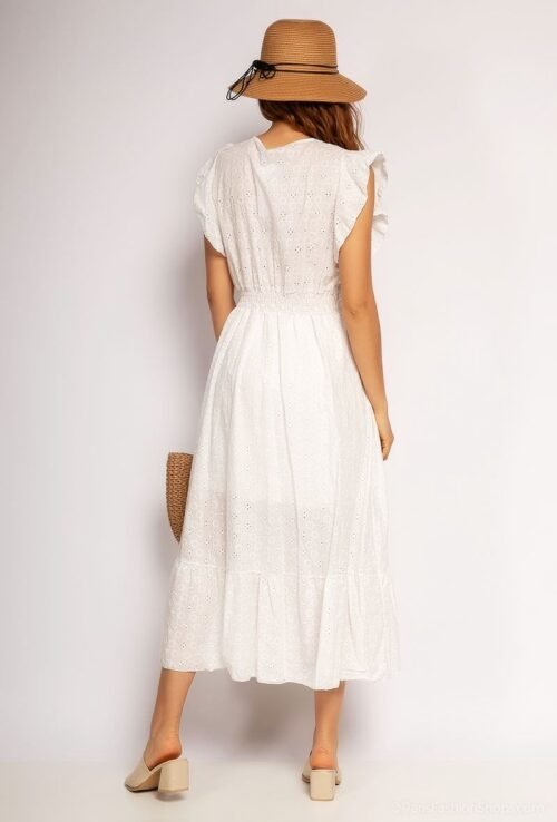 Dámske Vyšívané maxi šaty 67SW romantic white biele - Image 3