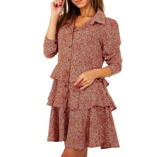 Dámske mini Šaty s volanmi kvetinove romantické 1112 red