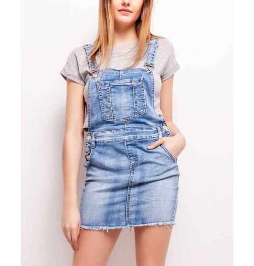 Dámska rifľová mini sukňa na traky jeans 076SW denim blue - Image 3