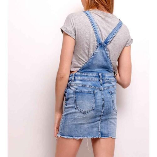 Dámska rifľová mini sukňa na traky jeans 076SW denim blue - Image 2