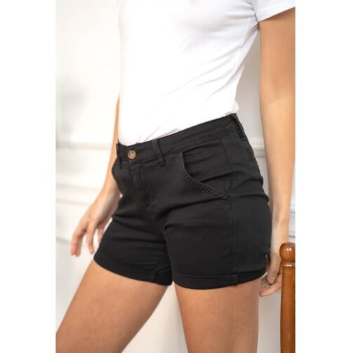 Dámske rifle šortky letne summer kratasy basic stretch 302 black - Image 3
