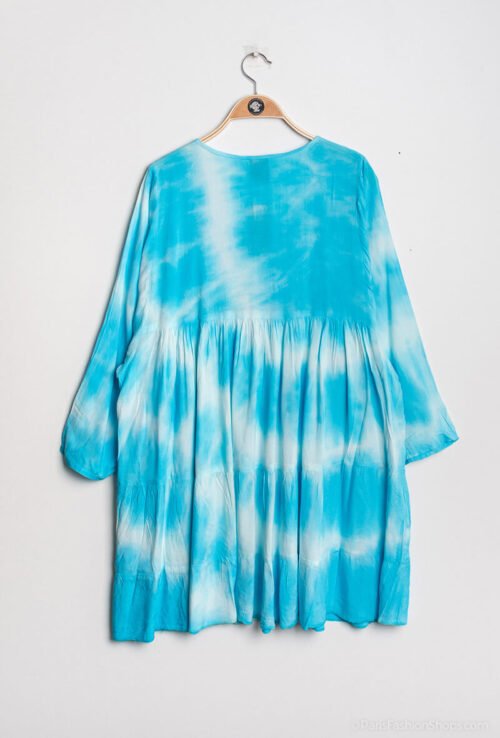 Dámske tunikove mini Šaty dye batika 7013 letne fashion natural - Image 4