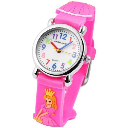 Hodinky detske Princezna módne kids 4500014 pink biela - Image 6