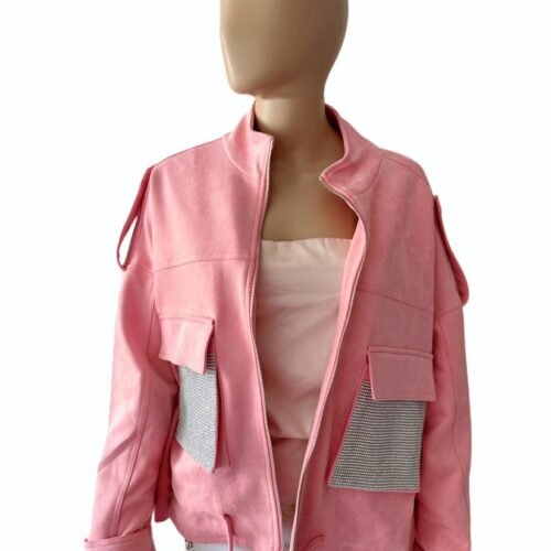 bunda oversize pink ruzova strass fashion 2
