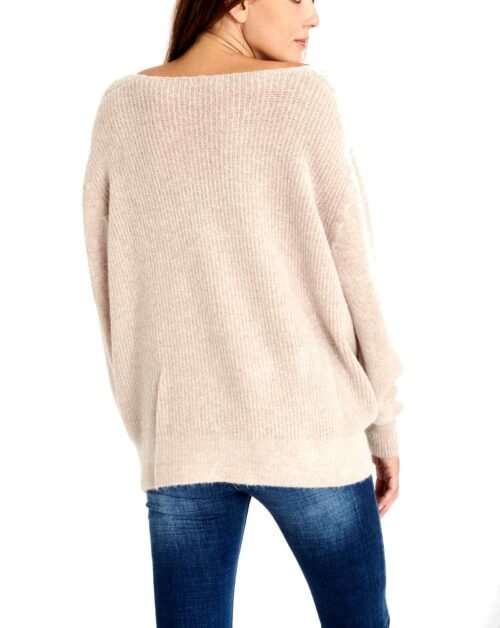ITALY Dámsky cardigan hodvábny oversize sveter 2851ornell beige - Image 3