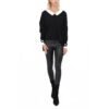 Dámsky oversize úpletový pulover casual 1915 black white