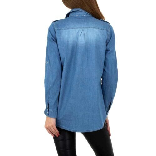Dámska rifľová košeľa vyprany efekt fashion jeans denim - Image 2