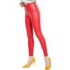 Dámske červené kožené nohavice skinny koženka slim 662 red