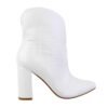 Dámske čižmy polokozacky členkove fashion 8120 black white