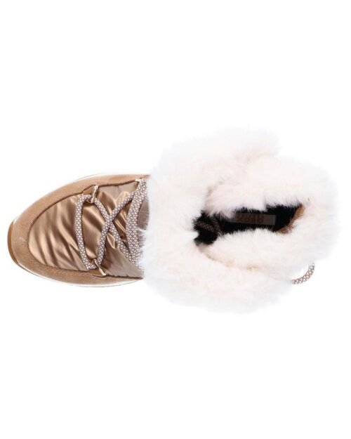 GEOX čižmy snehule FALENA s membránou kožušina camel - Image 6