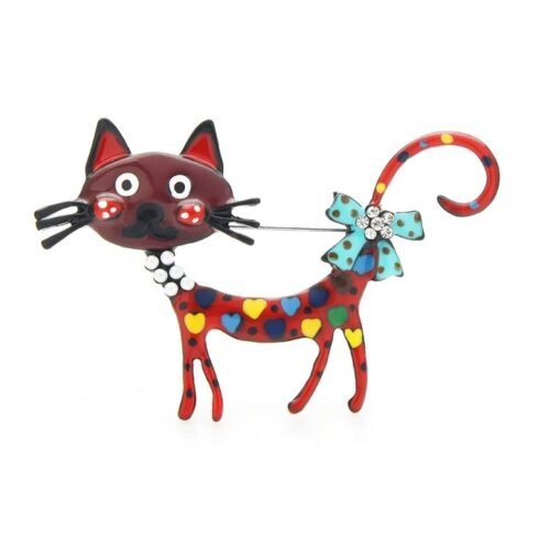 Brošňa Nature Cat macka farebna nature multicolor A190