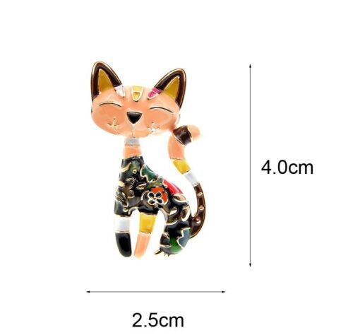 Brošňa Cats macka farebna nature multicolor A191 - Image 2