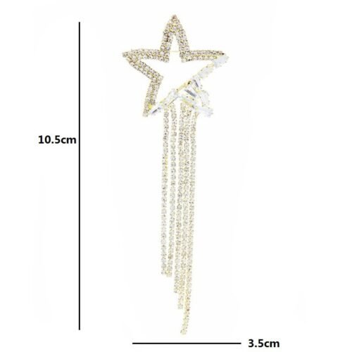 Brošňa elegant strass hang fashion A350 crystal star hviezda - Image 3