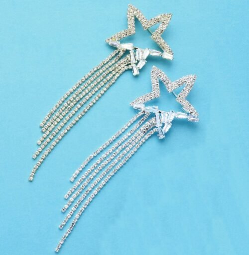 Brošňa elegant strass hang fashion A350 crystal star hviezda - Image 2