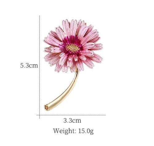 Brošňa Daisy kvet sedmokraska fashion A160 nature pink - Image 3