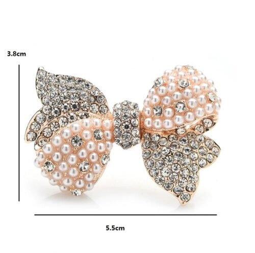 Brošňa Bow masla maslicka fashion A260 crystal rosa - Image 3