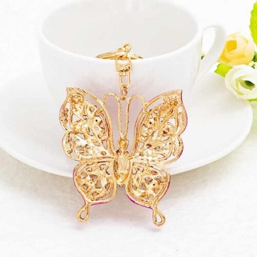 Kľúčenka prívesok Motýľ butterfly multicolor crystal A270 gold zlata - Image 3
