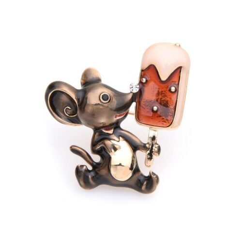 Brošňa Nature myška s nanukom myš mouse multicolor A200