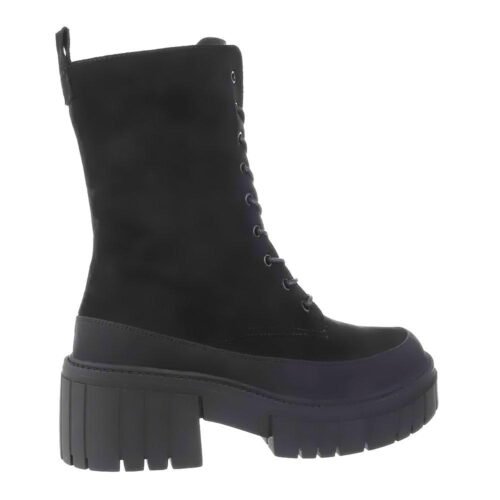 Dámske čižmy military worker polokozacky pohodlné 1075 black beige