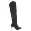 Dámske čižmy nad kolená elegant 982 black camel