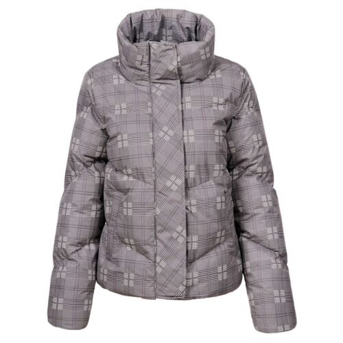 Dámska zimna bunda kratka oversize siva karo 225 parka