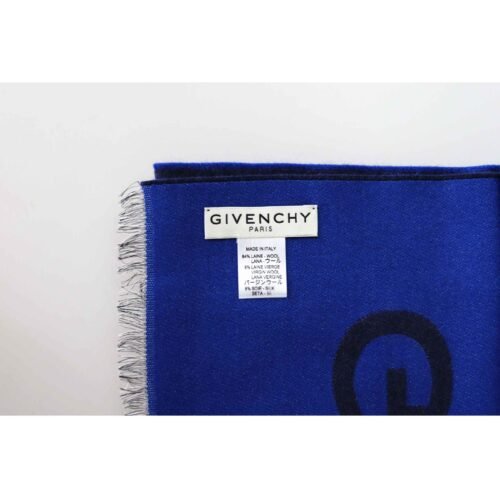 GIVENCHY paris modrý unisex vlnený šál - Image 5
