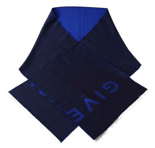 GIVENCHY paris modrý unisex vlnený šál - Image 3