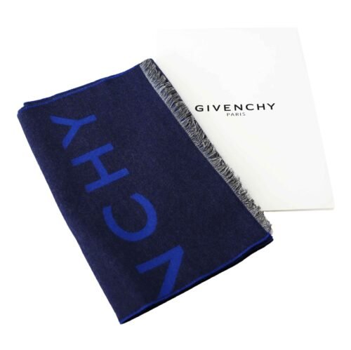 GIVENCHY paris modrý unisex vlnený šál