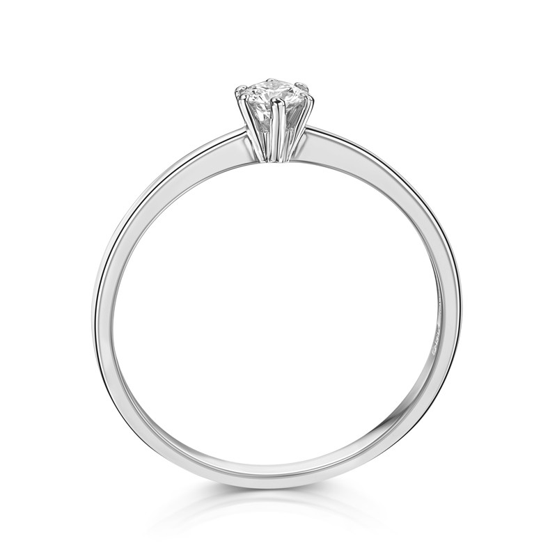 LB307 Damsky prsten Lovebird s diamantom 020 ct. Biele zlato 585 multibella