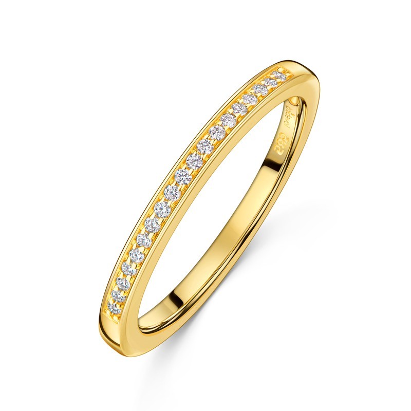 Dámsky prsteň s diamantom Žlté zlato LB314